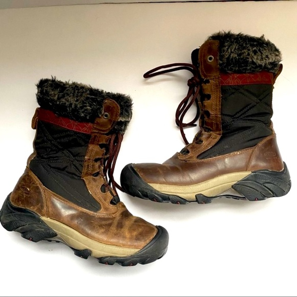 Keen Hoodoo III Insulated leather faux fur outdoor Hiking Boots Womens 6.5